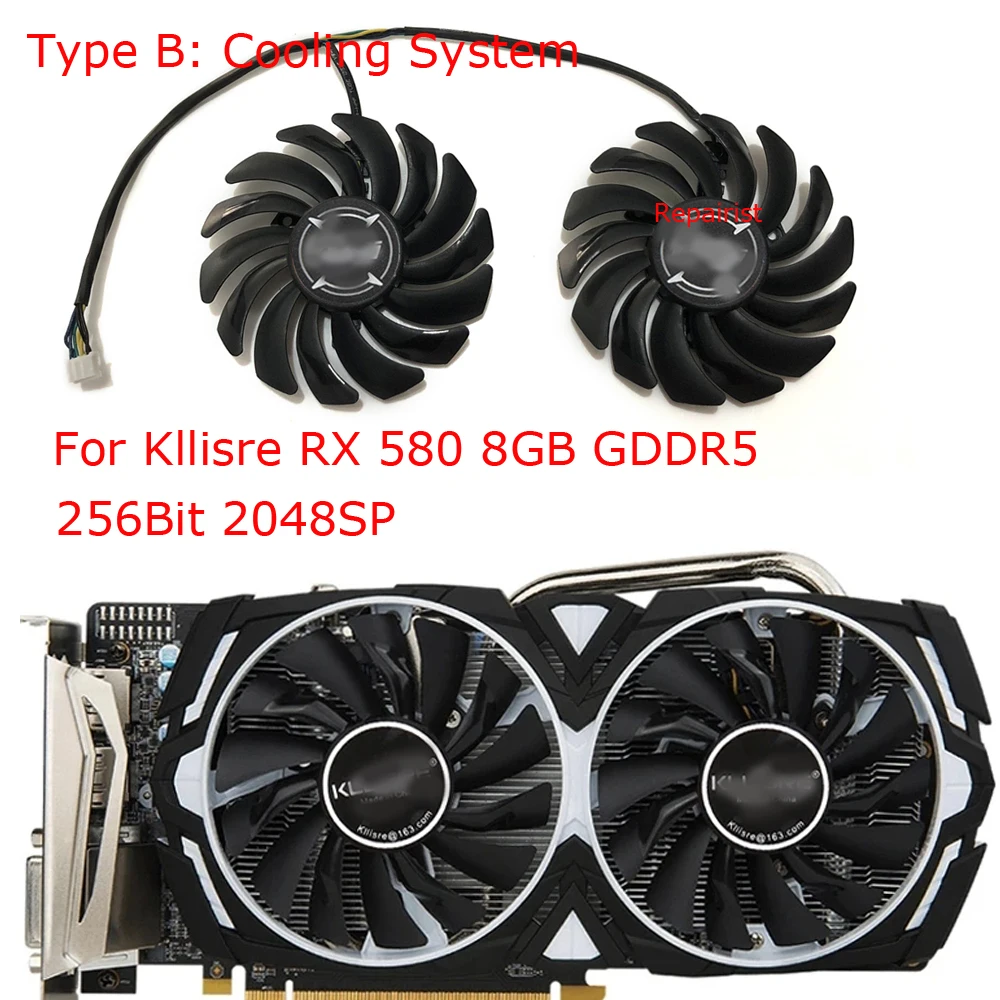 Rx 580 8Gb 2048Sp Gpu - 2 шт./комплект, кулер для графического процессора